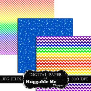Digital Download Rainbow Scrapbook ..