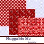 Digital Scrapbooking Paper Red and ..