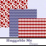 Digital Scrapbooking Paper Red White And Blue..