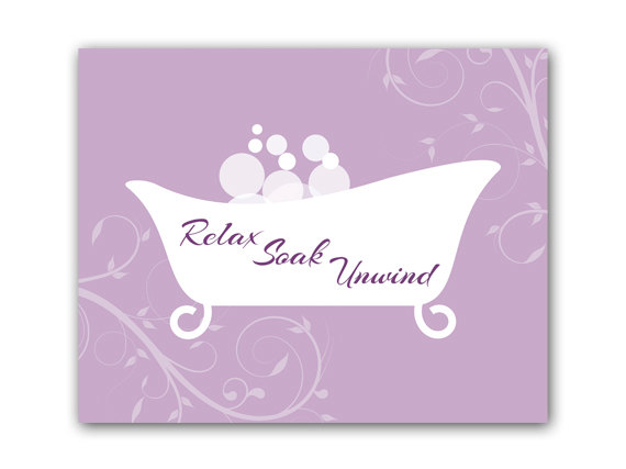 Digital Download Bathroom Wall Art Purple Bathroom Decor