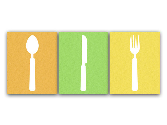 Digital Download Kitchen Art Instant Download Fork And Spoon