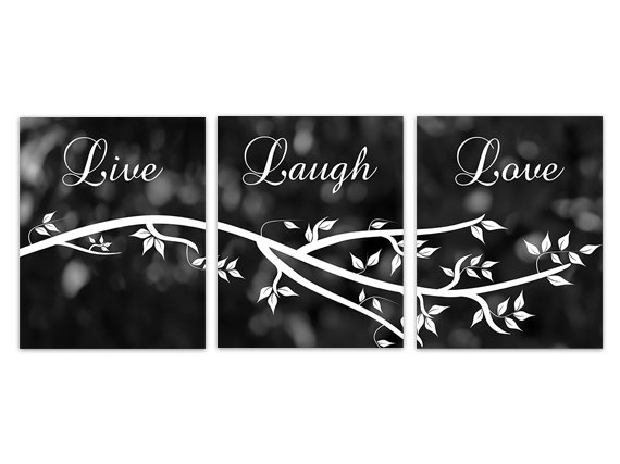 Digital Download - Instant Download Home Quote Art, Live Laugh Love, Black And White Bedroom Wall Art, Printable Kitchen Decor Art - Home139
