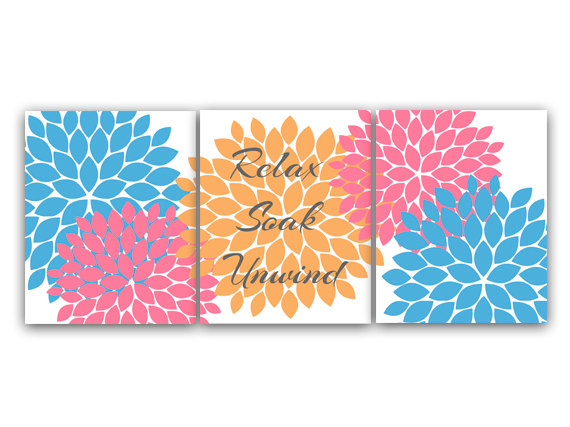 Digital Download Bathroom Wall Art Relax Soak Unwind Instant Download Bath Art Printable Modern On Luulla