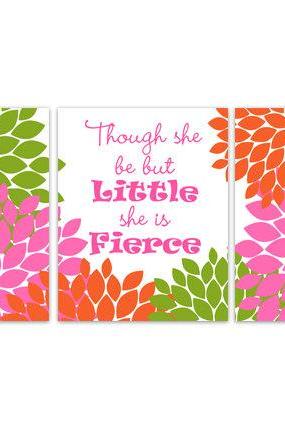 Digital Download - Nursery Art &amp;quot;though She Be But Little&amp;quot;, Instant Download, Printable Wall Art, Hawaiian Nursery,