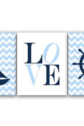 Digital Download - Nursery Wall Art, Instant Download Nautical Nursery Decor, Blue Baby Boy Nursery Decor Love Nursery Print, Boy Room Decor -