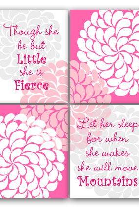 Digital Download - Let Her Sleep She Will Move Mountains Nursery Wall Art Instant Download Nursery Quote She Is Fierce Nursery Wall Decor -