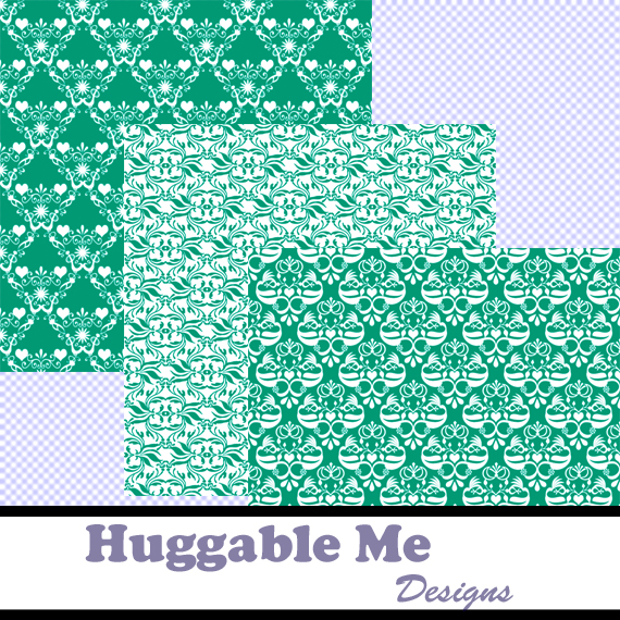 Emerald Damask Scrapbook Paper Emerald Green Damask Paper For Scrapbook, Wedding, Invitation